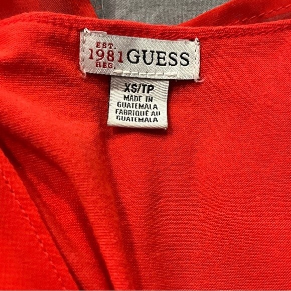 Guess Red Sleeveless Chiffon Overlay Blouse Size XS - Picture 5 of 5